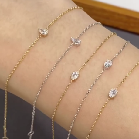 lab diamond fancy shape 0.1ct bracelet