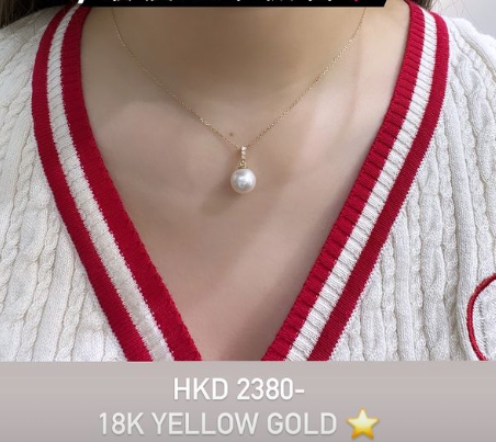 Lab diamond pearl pendant