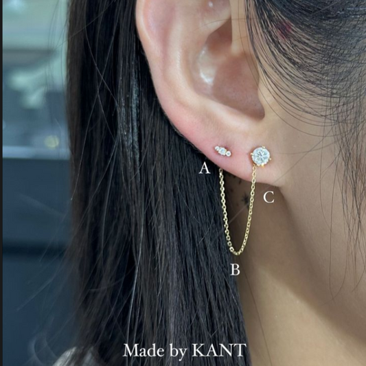 18k Chain push Back