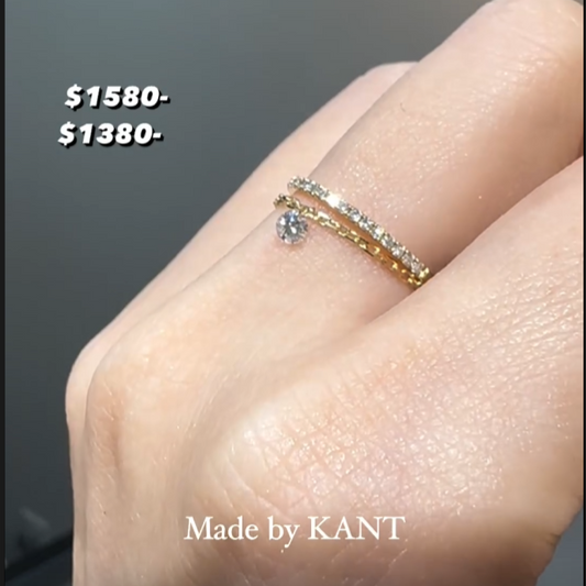 Lab diamond round 0.1ct floating chain ring