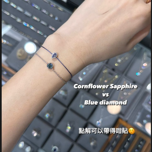 Lab Blue diamond Round 0.4ct bezel bracelet