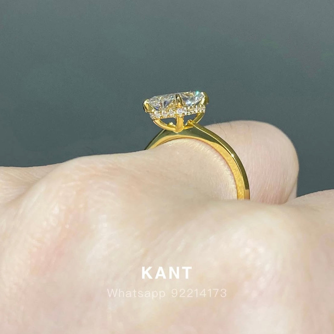 IGI Lab diamond Radiant cut 1.8ct four-prong underhalo ring