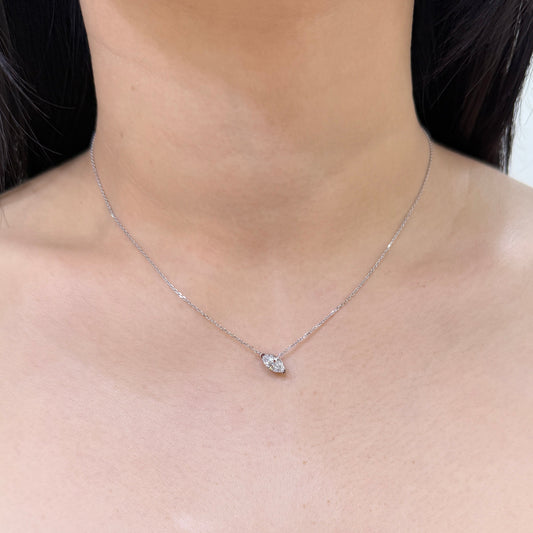 Lab diamond marquise 0.6ct necklace