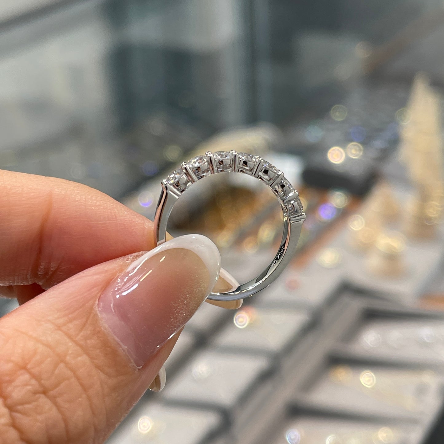 Lab Diamond round 0.7ct half eternity ring