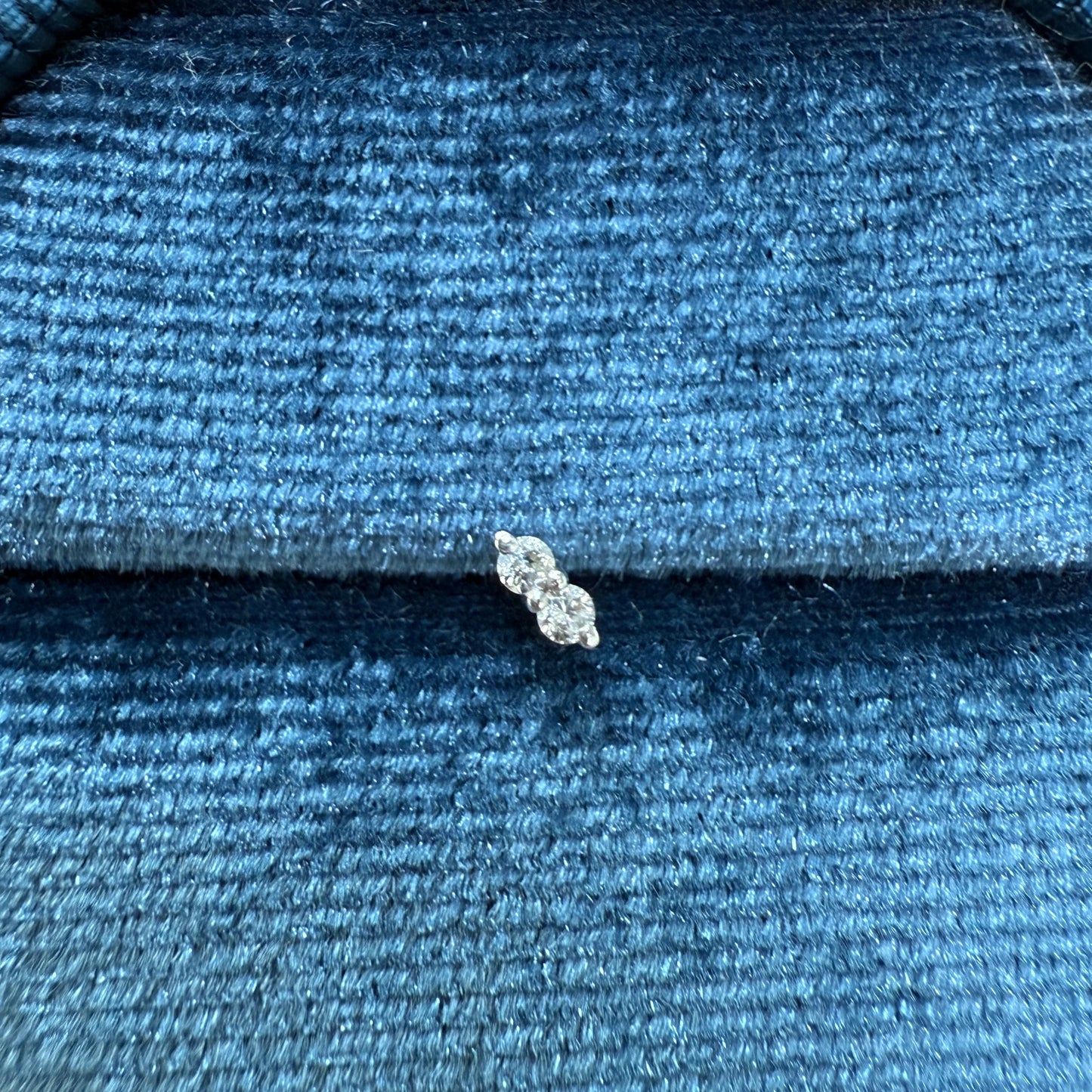 Lab Diamond duo round stud earring-each