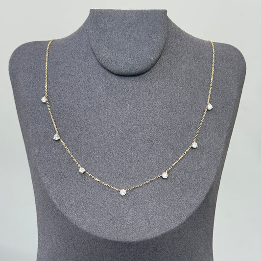 Lab diamond round 0.84ct three-prong necklace