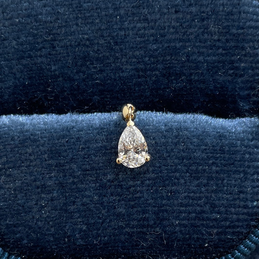 Lab diamond pear shape 0.3ct swing stud earring-each