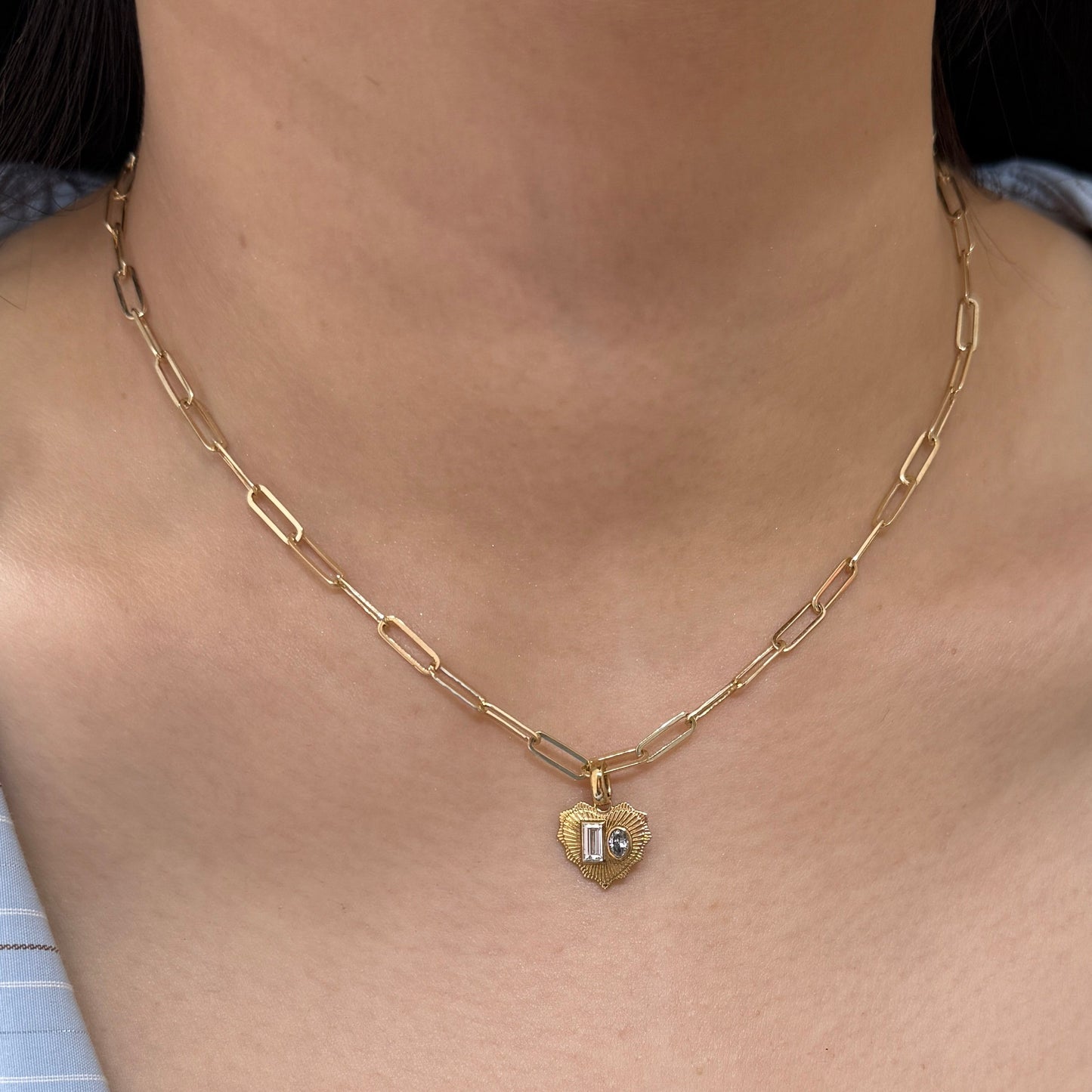 9k paper clip necklace