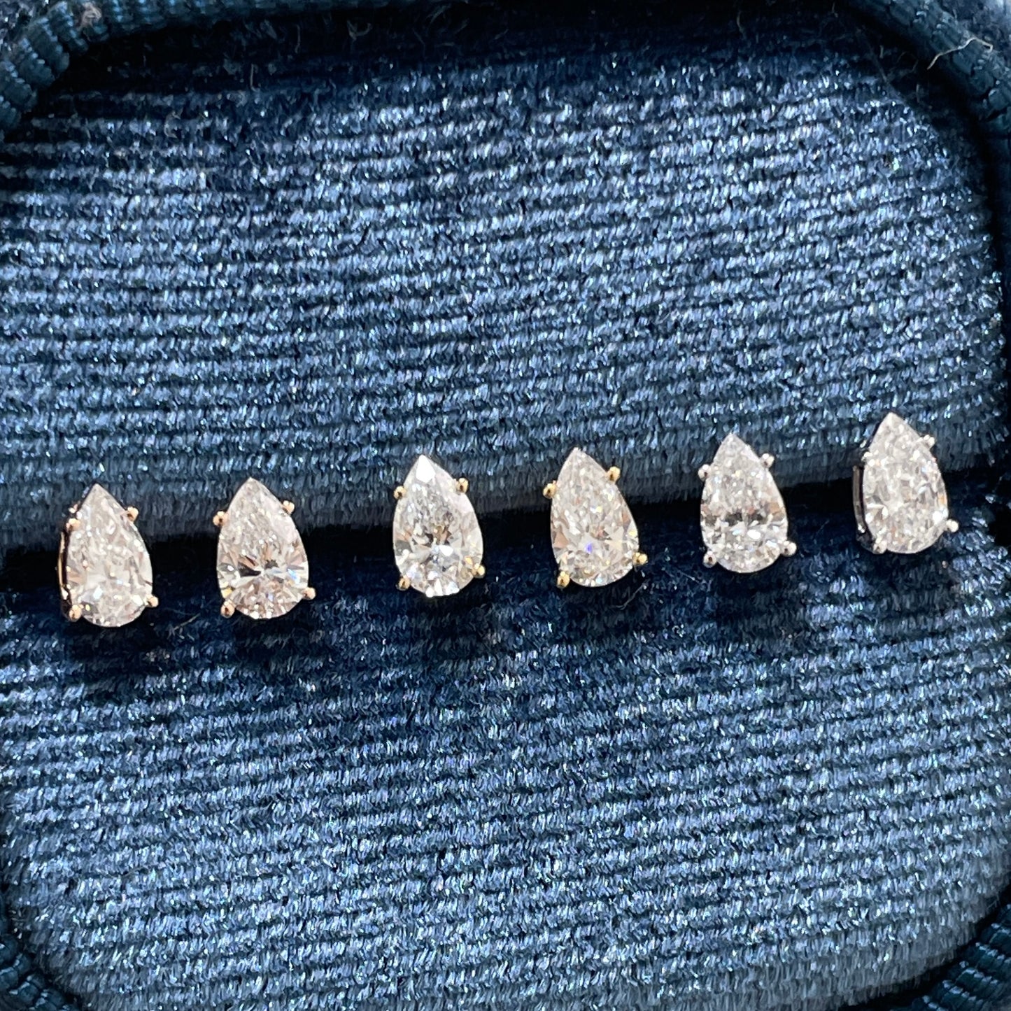Lab diamond Pear shape 0.4ct stud earrings-pair