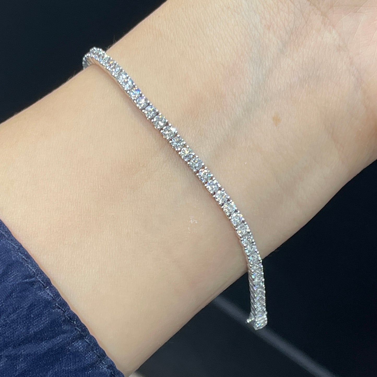 Lab Diamond round 3.5ct classic four-prong tennis bracelet