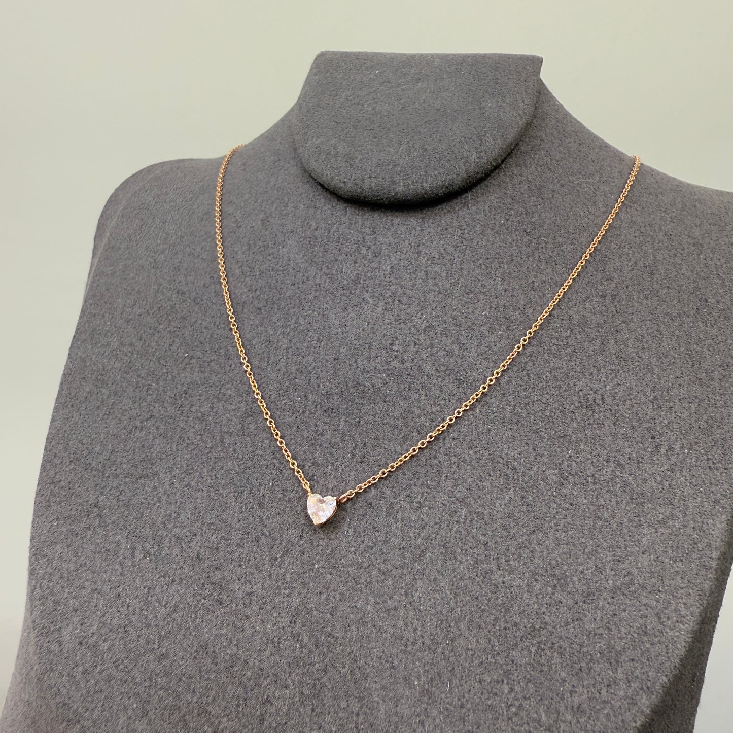 Lab diamond heart shape 0.25ct necklace