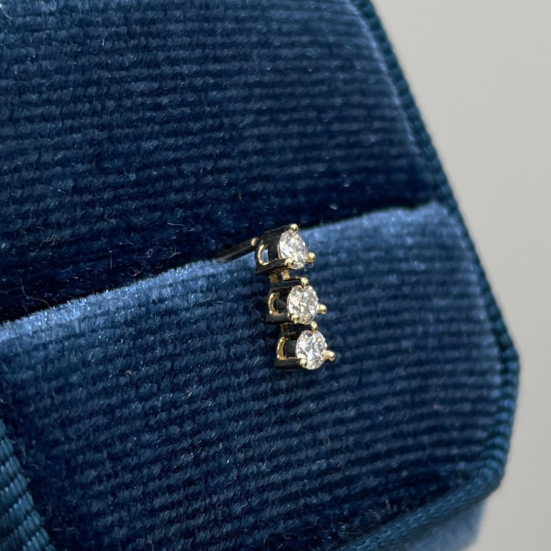 Lab diamond round 0.15ct trio three prong stud earring-each