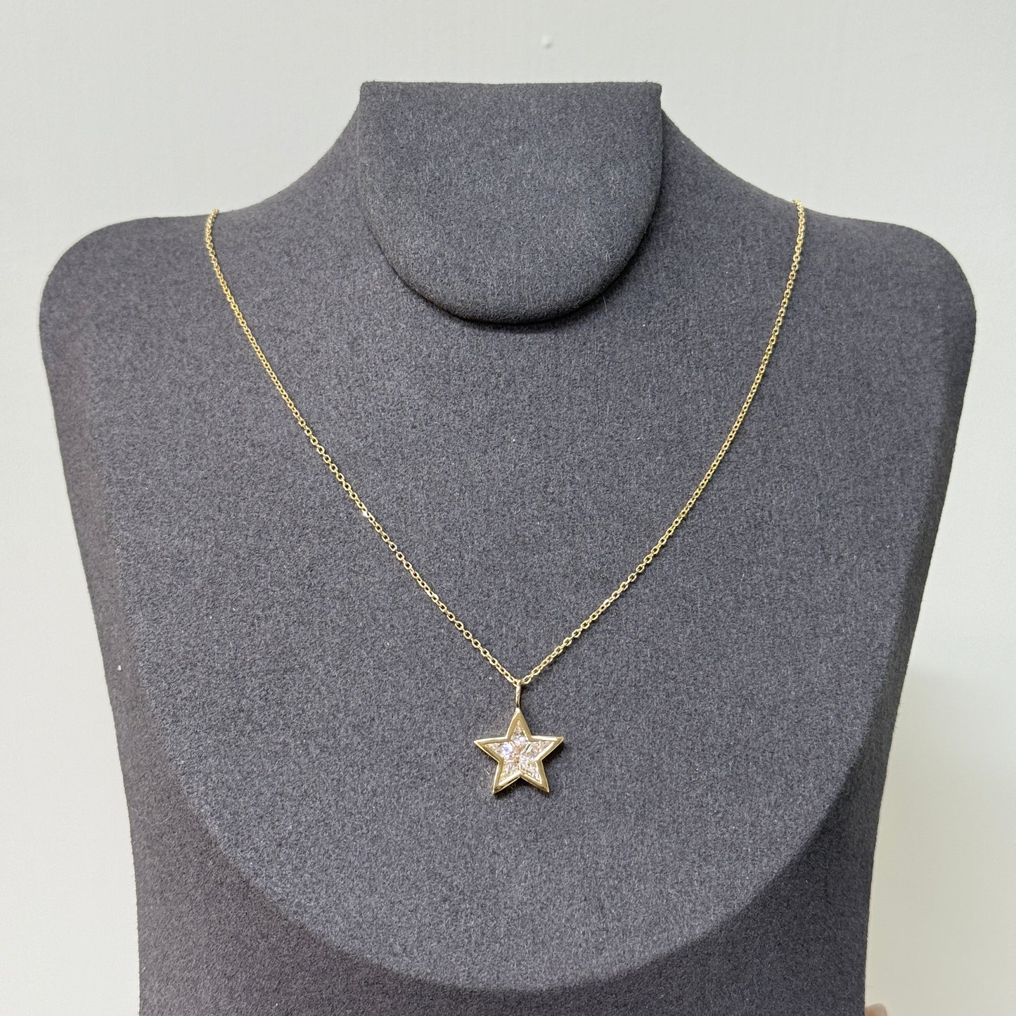 Lab diamond kite cut 0.5ct illusion star bezel pendant with necklace