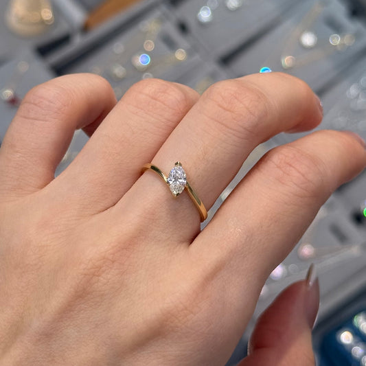 Lab diamond Marquise shape 0.4ct Twist band ring