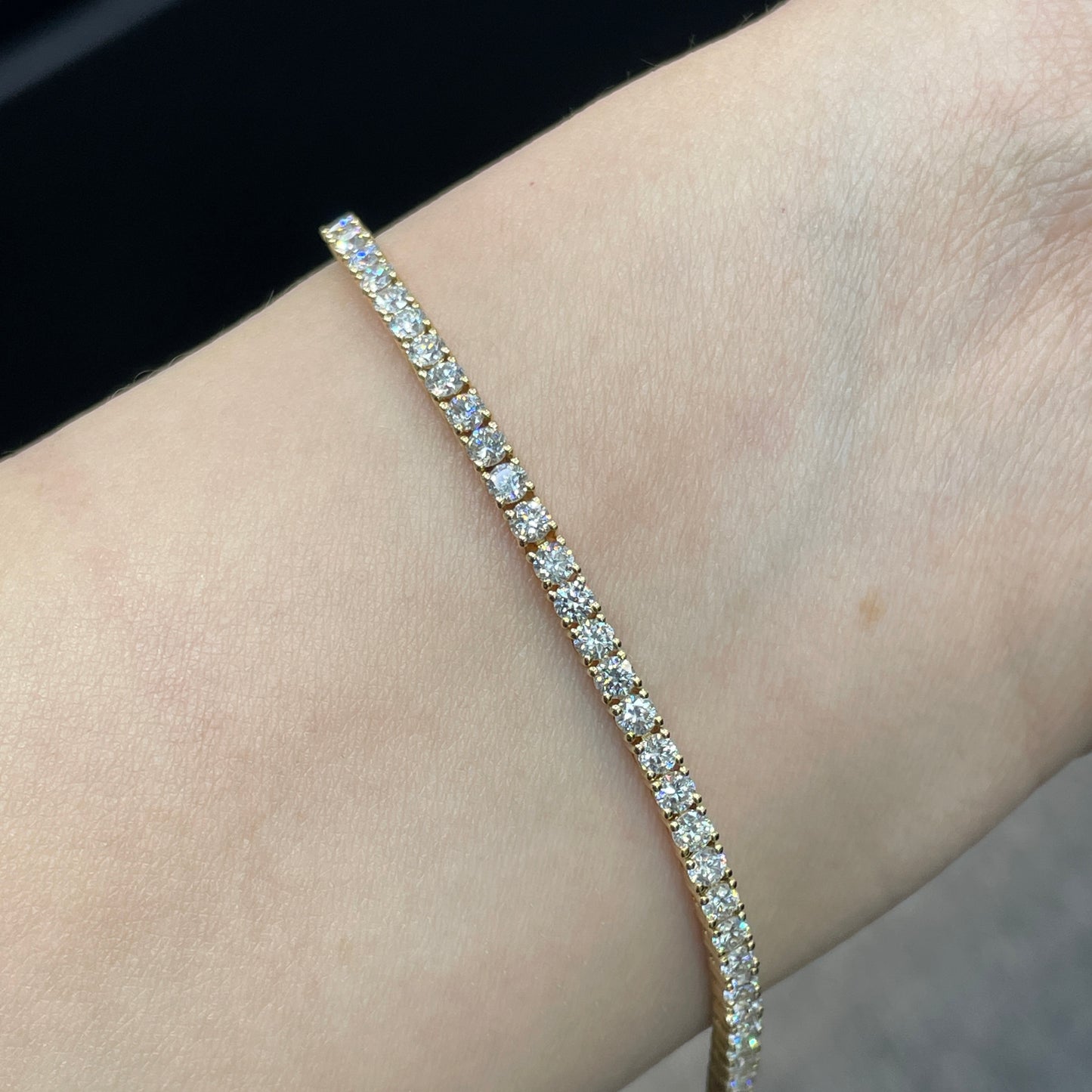 Lab Diamond round 2ct half tennis bracelet