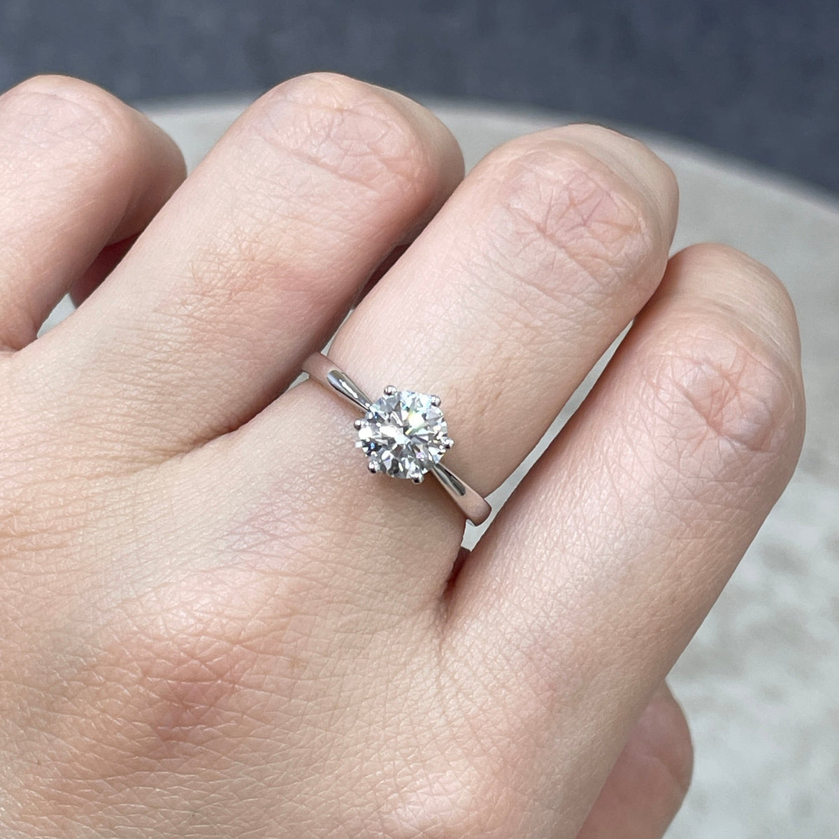 IGI lab diamond round 1.2ct six-prong underhalo ring