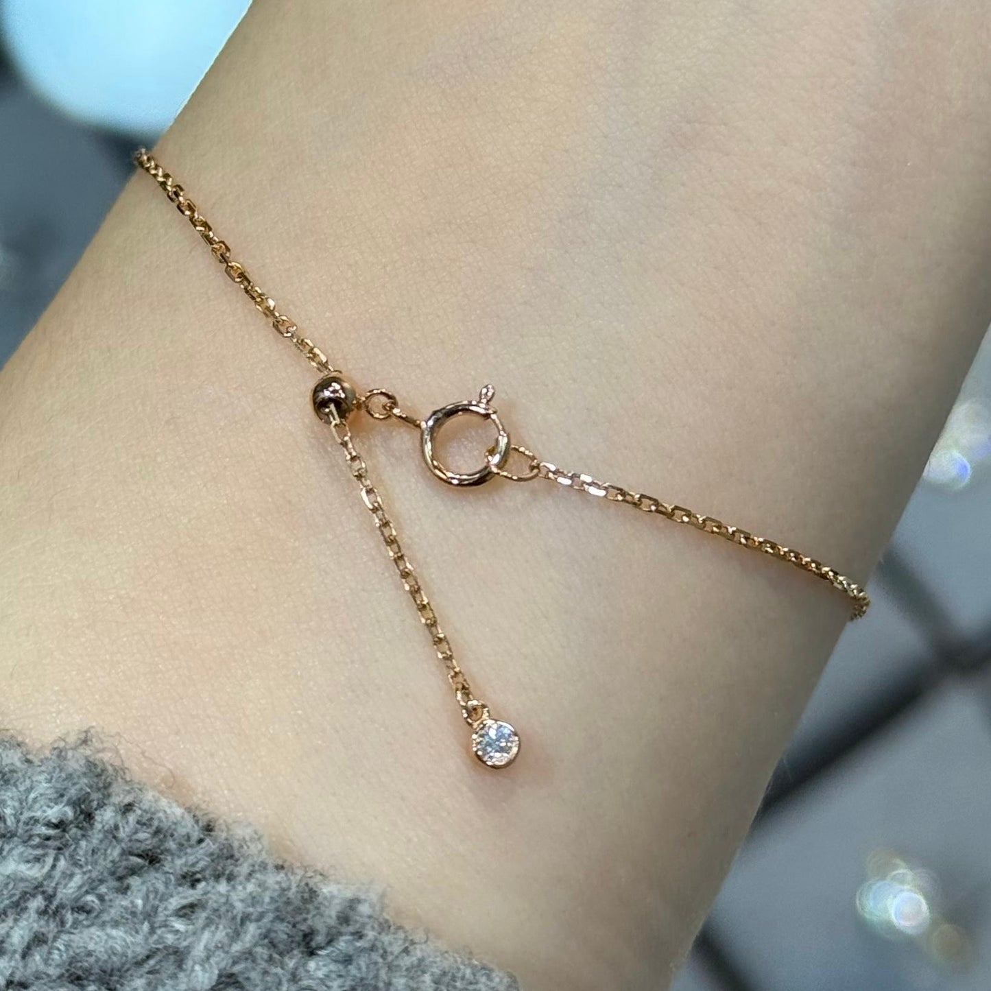 Lab diamond round 0.3ct bezel bracelet