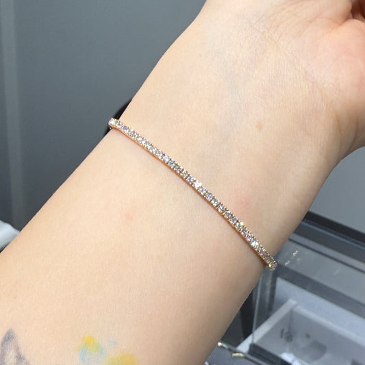 Lab diamond round 2ct four-prong tennis bracelet