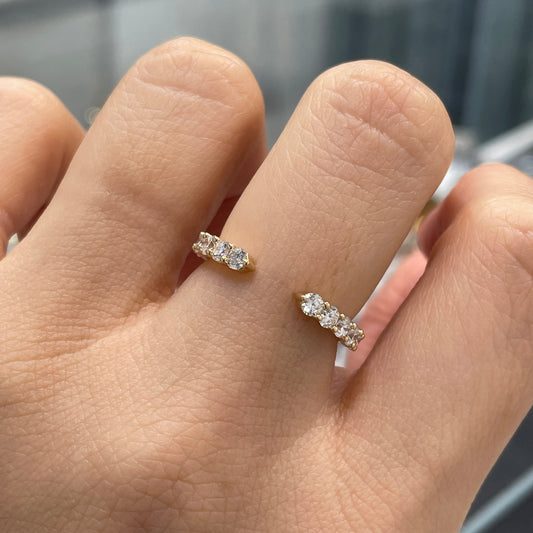 Lab diamond round 0.7ct stackable open ring