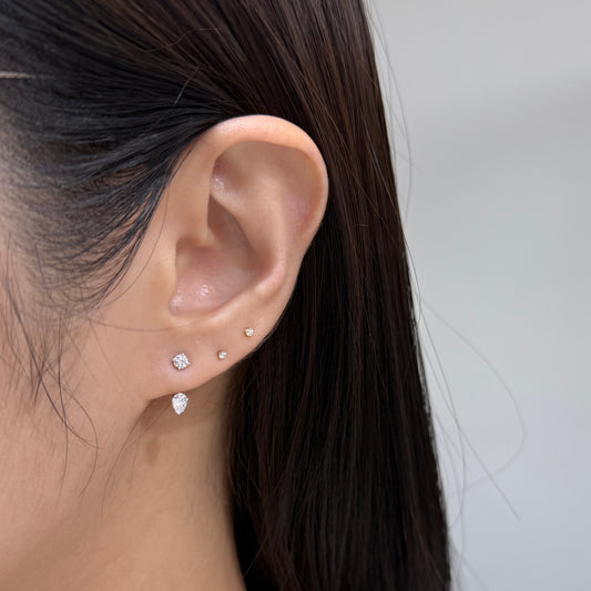 Lab diamond round and pear 0.5ct L jacket earrings-pair
