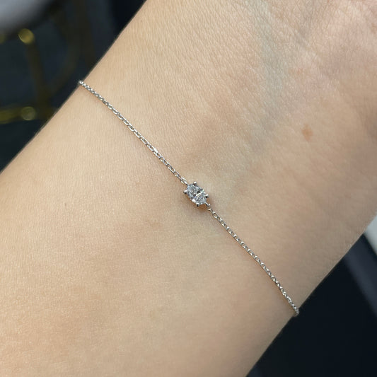 Lab diamond oval shape 0.1ct four-prong bracelet