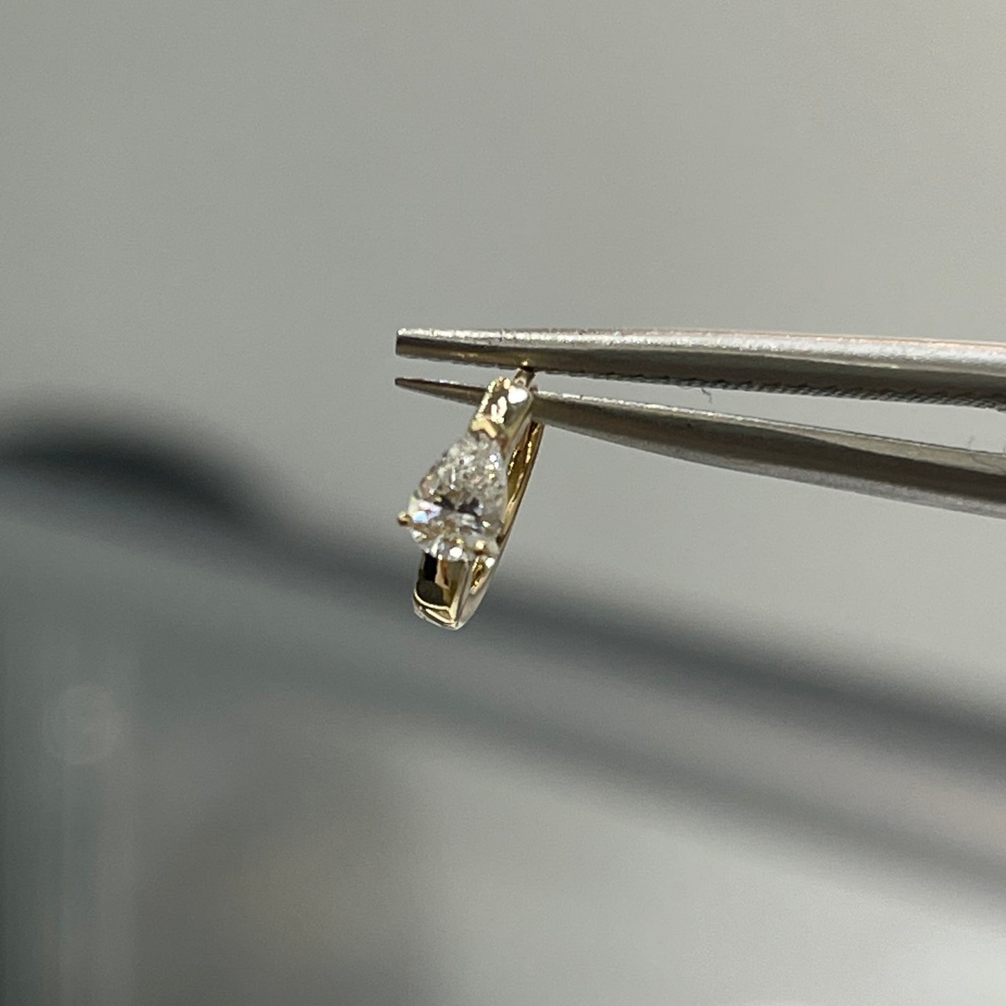 Lab diamond Pear shape 0.1ct 6mm hoop earring-each