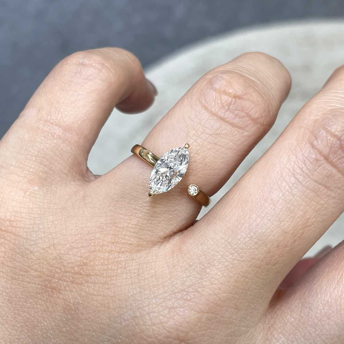 IGI Lab diamond marquise shape 1.2ct open ring