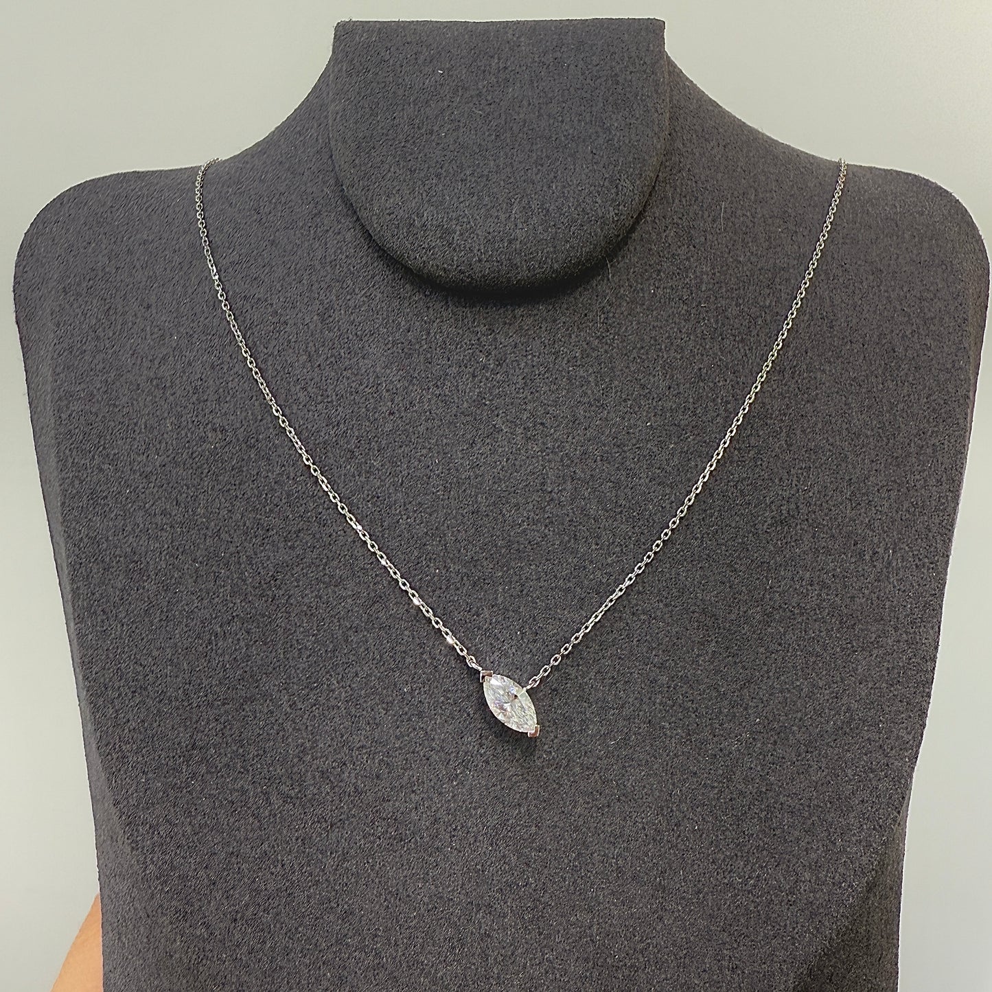 Lab diamond marquise 0.6ct necklace