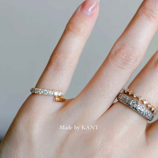 Lab diamond Round 0.3ct Lucky pinky ring