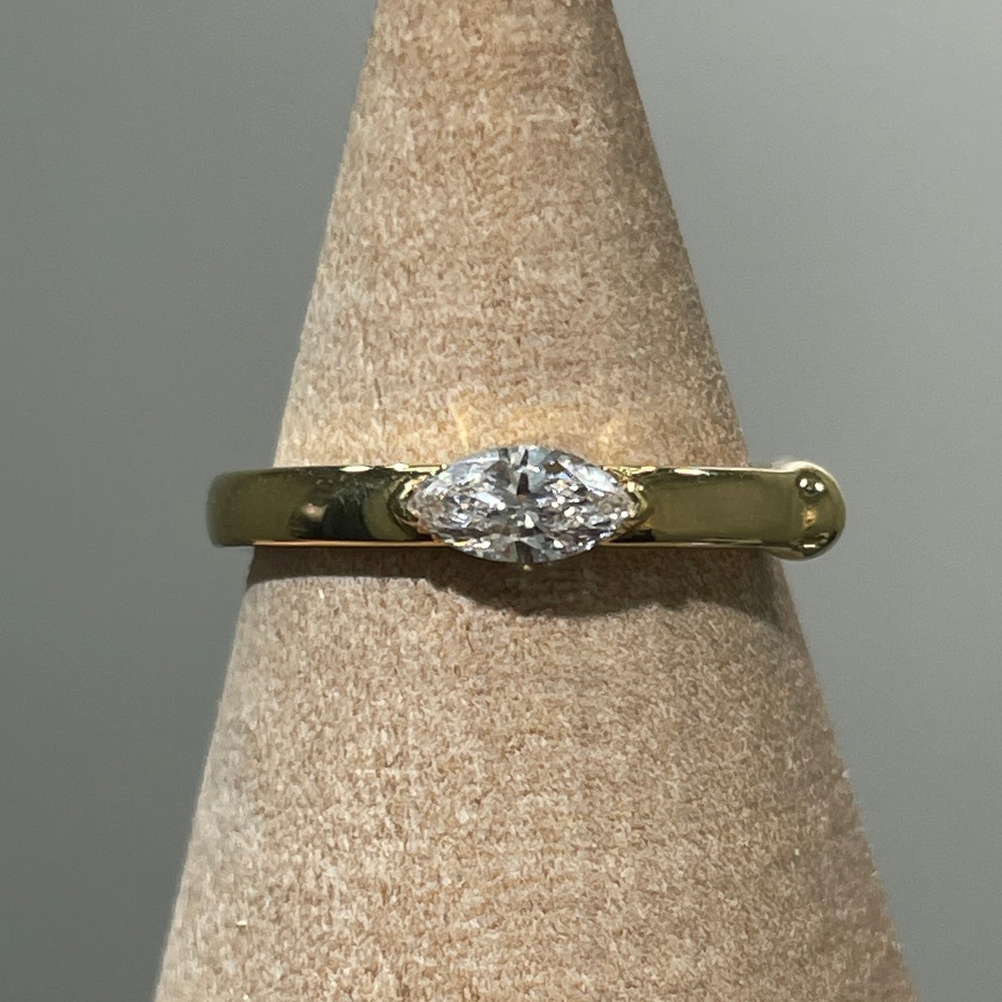 Lab Diamond Marquise 0.15ct two-way pinky ring / ear cuff-each