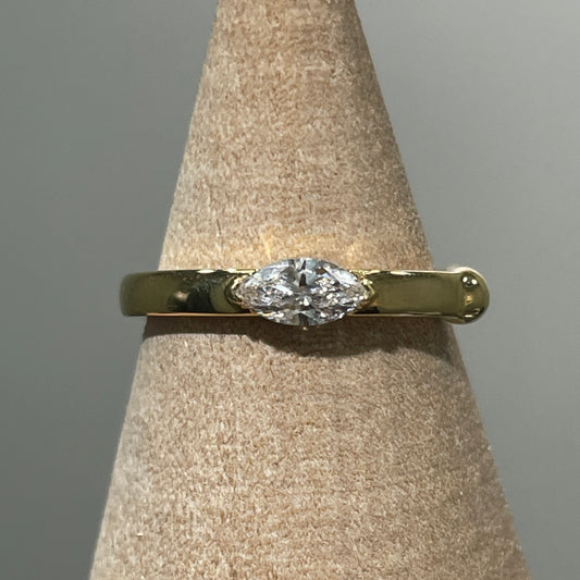 Lab Diamond Marquise 0.15ct two-way pinky ring / ear cuff-each