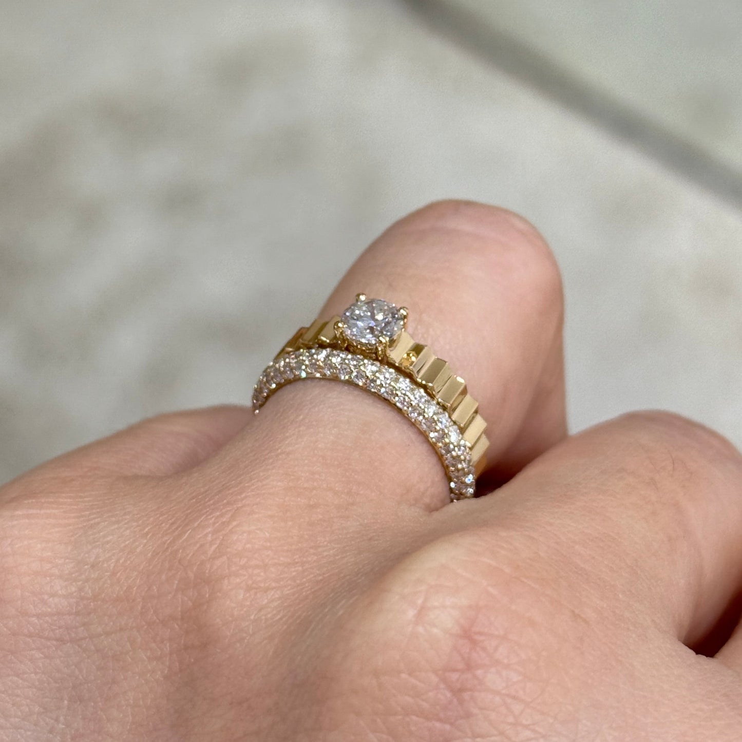 Lab diamond Round 0.5ct ladder ring