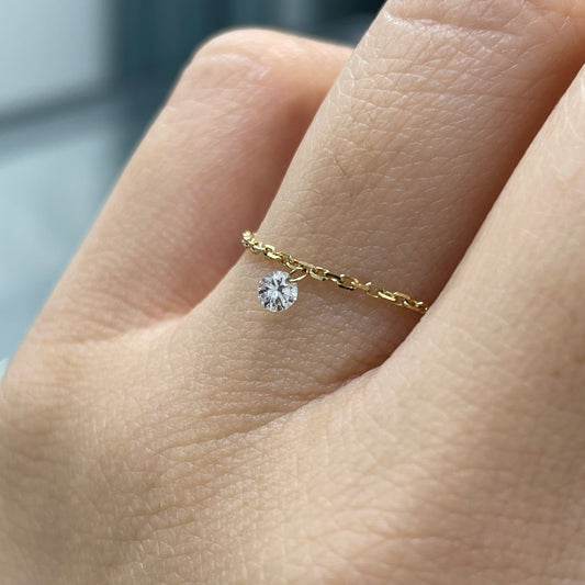 Lab diamond round 0.1ct floating chain ring