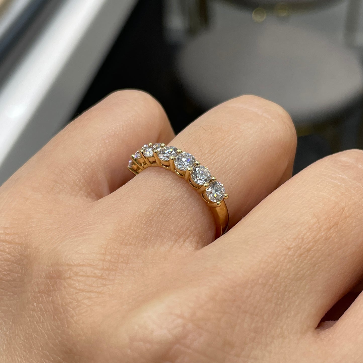 Lab Diamond round 1.05ct half eternity ring