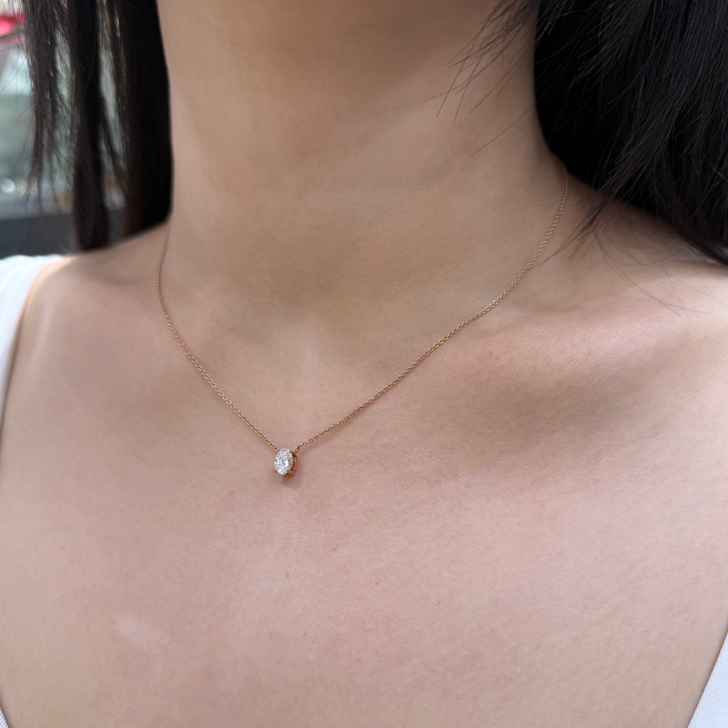 IGI Lab diamond Oval shape 0.5ct necklace