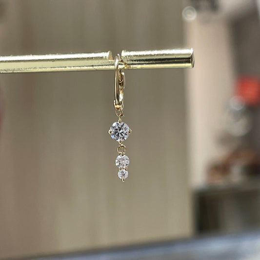 Lab diamond round 0.15ct swing 7mm hoop earring-each