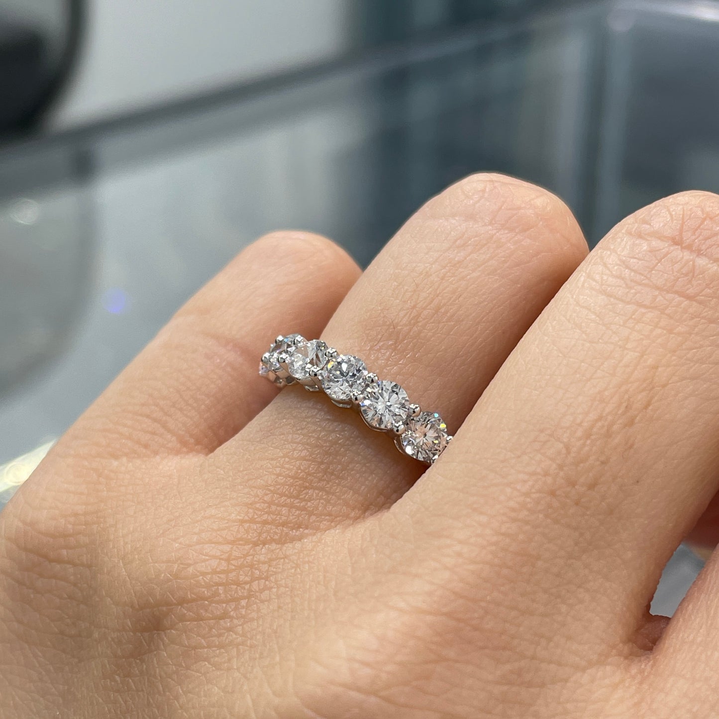 Lab diamond Round 1.44ct half eternity ring