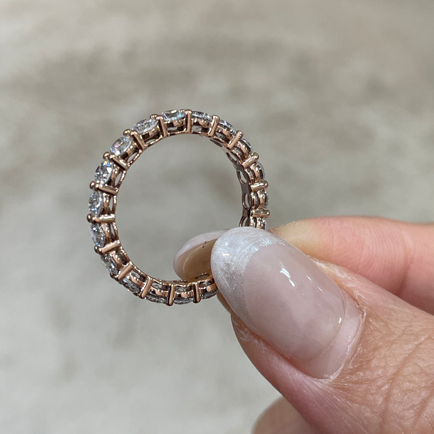 9k Lab diamond round 2.1ct full eternity ring