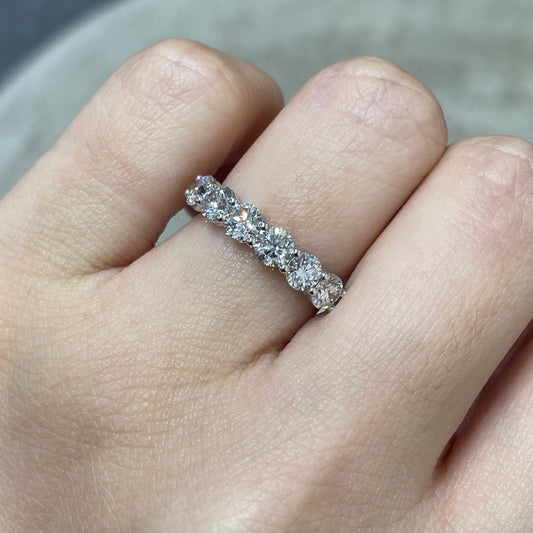 Lab diamond round 1.5ct half eternity ring