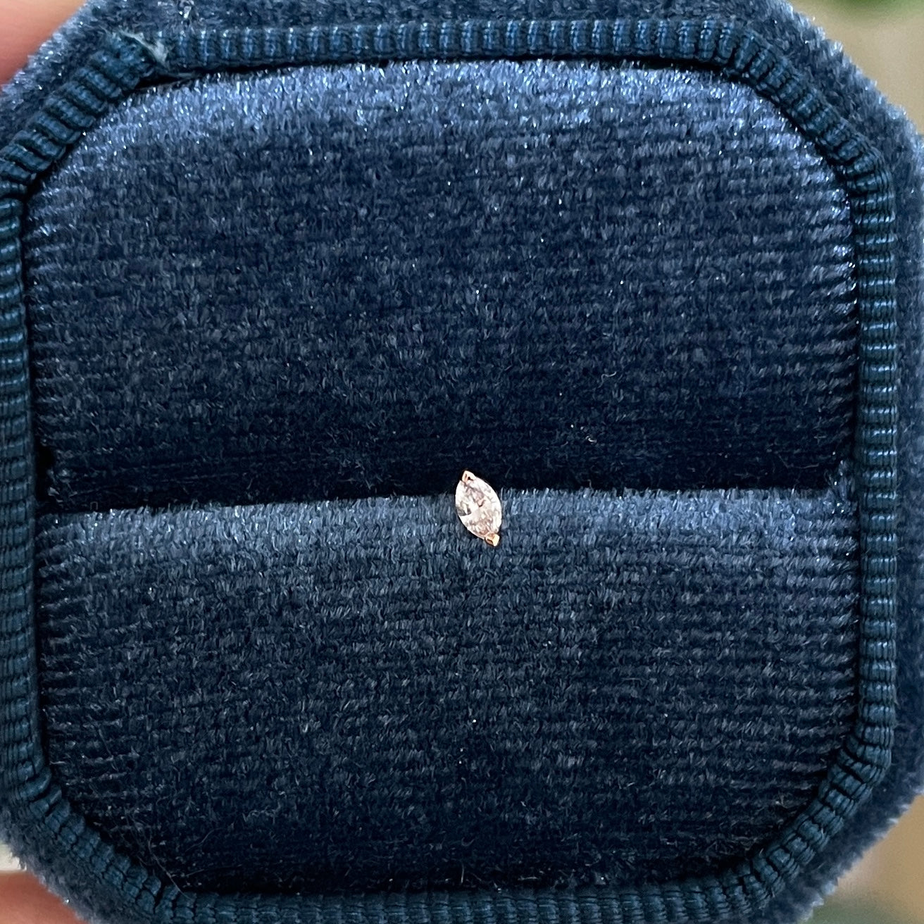 Lab diamond marquise shape 5pt stud earring - each