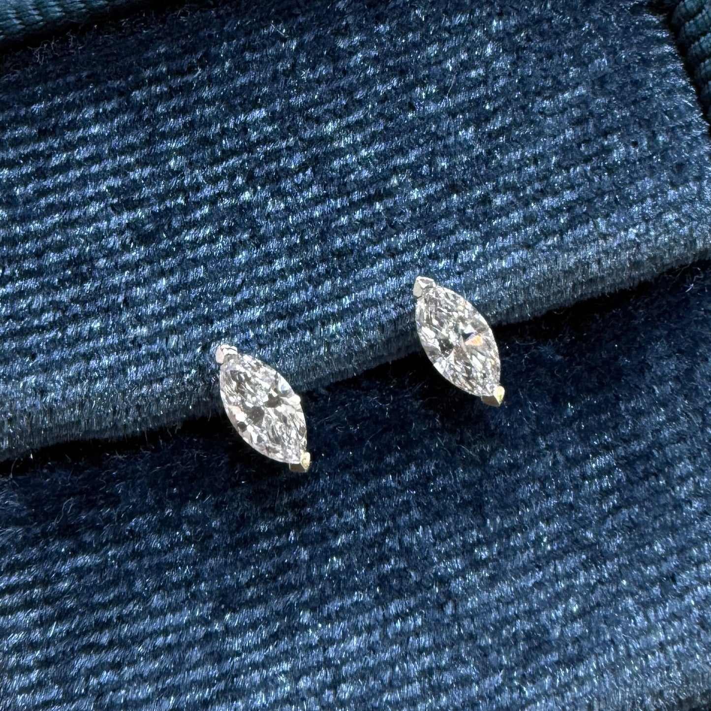 Lab diamond marquise 0.4ct stud earrings-pair