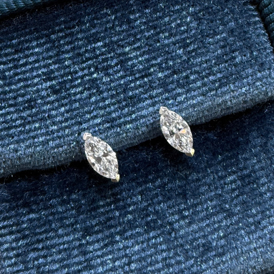 Lab diamond marquise 0.4ct stud earrings-pair