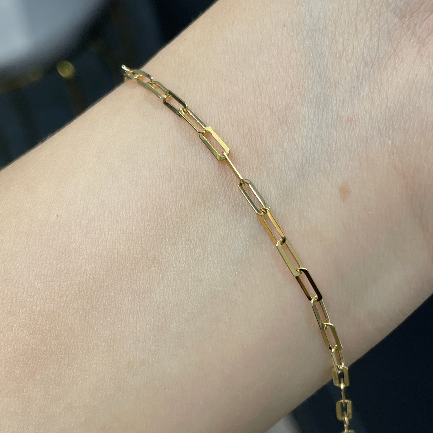 18k Baby paper clip bracelet