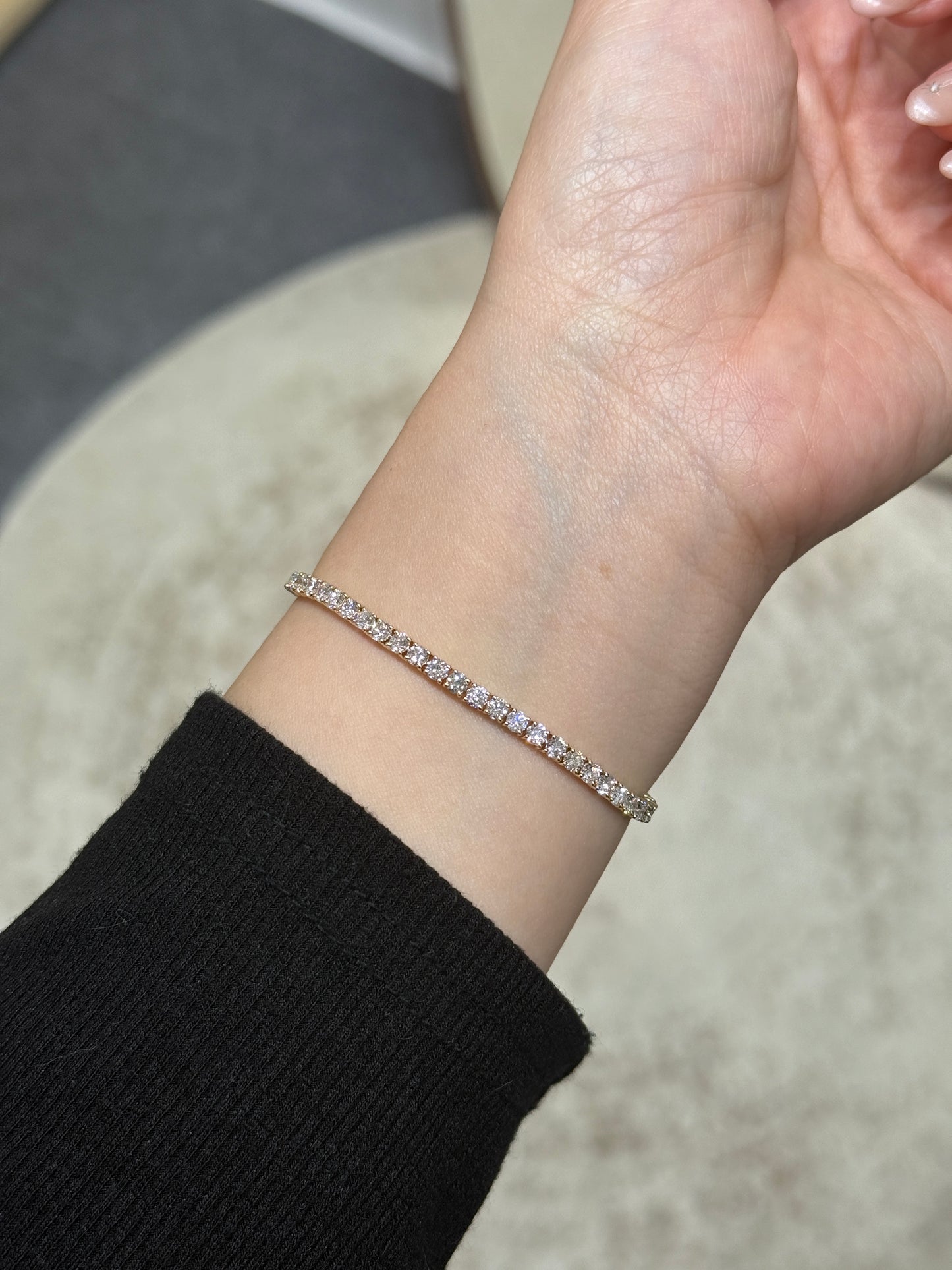 14K Lab diamond round 2.8ct half tennis bracelet