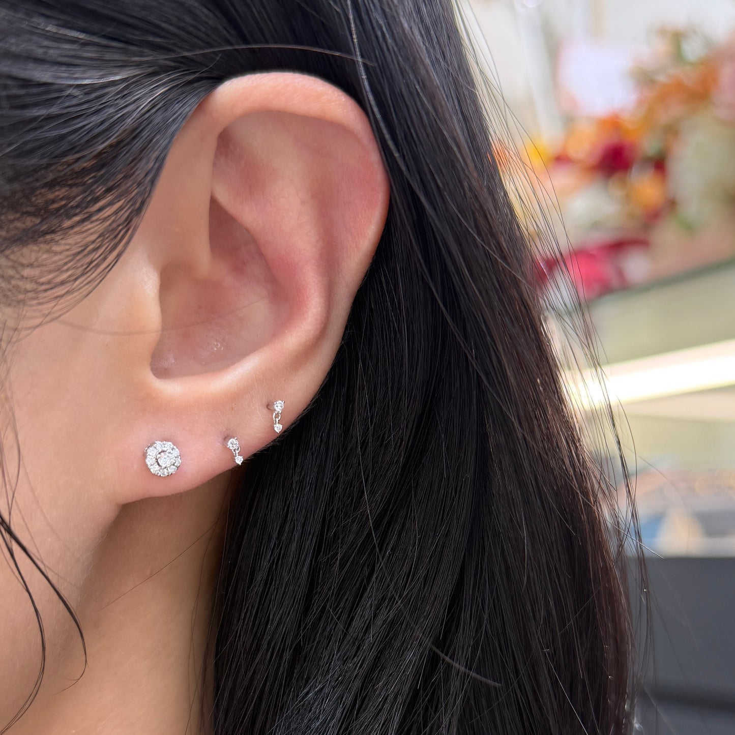 Lab diamond pear shape removable drop earrings-pair
