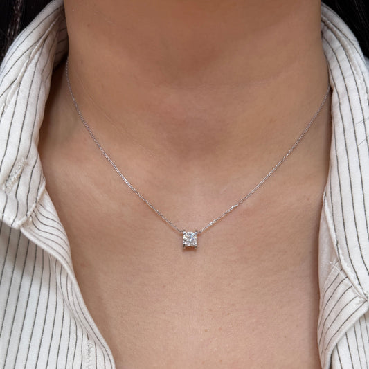 Lab diamond round 0.7ct classic C necklace