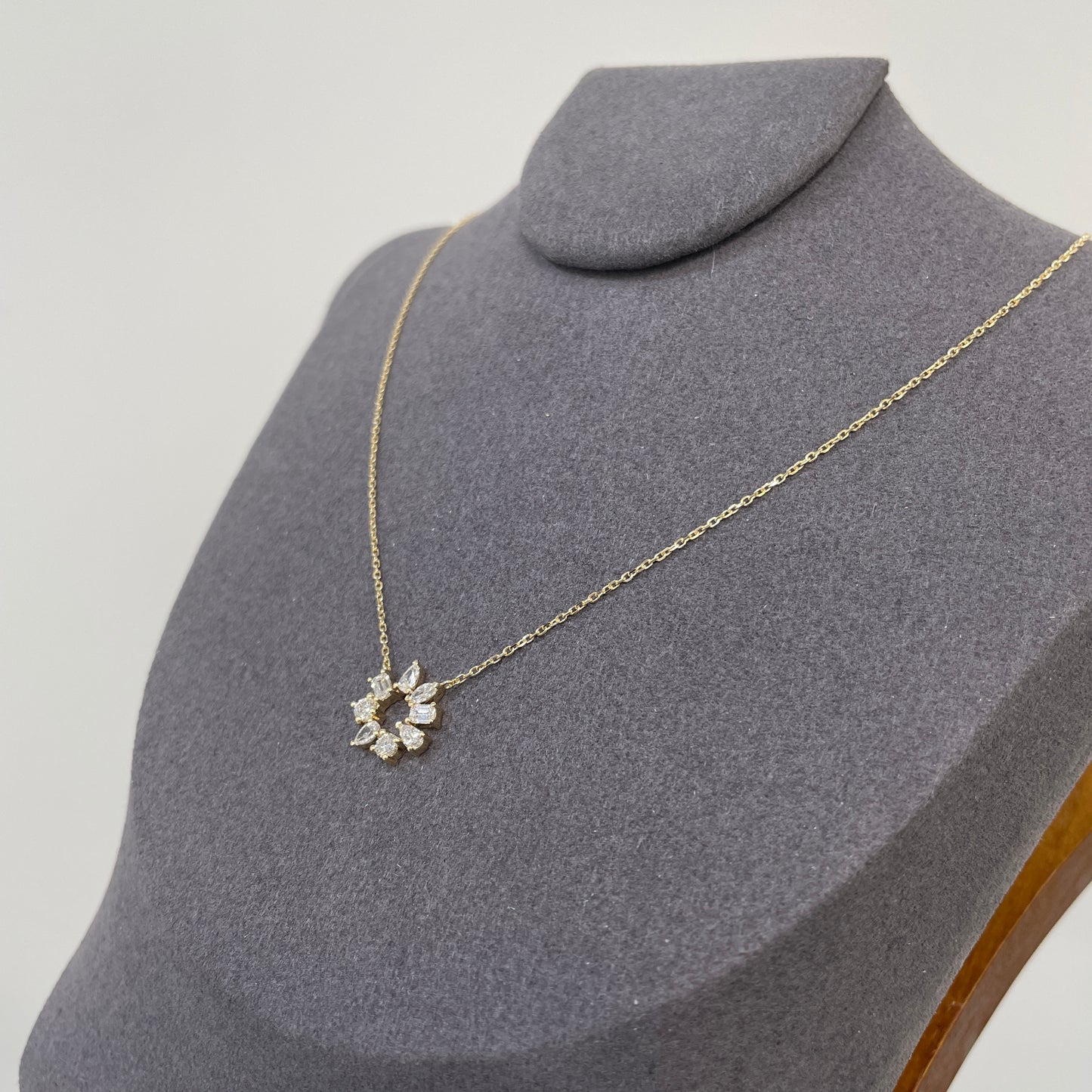 Lab diamond fancy mix 0.5ct hoop necklace