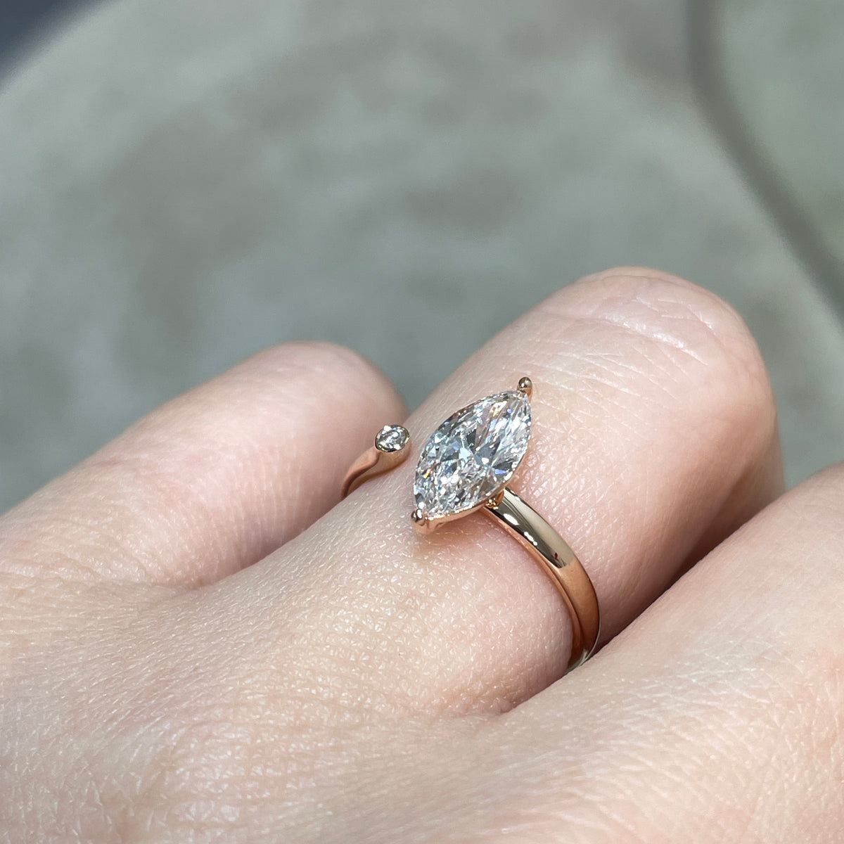 IGI Lab diamond marquise shape 1ct open ring