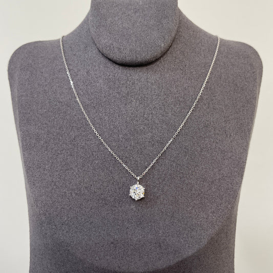 Lab Diamond round 1ct six-prong pendant