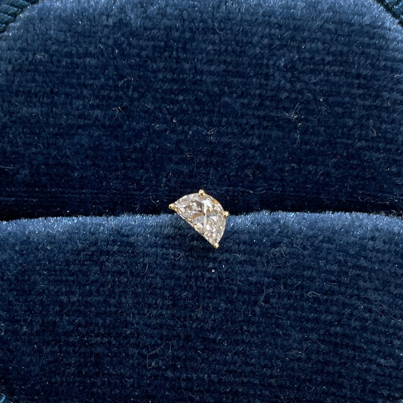 Lab diamond half moon shape 0.25ct four-prong stud earring-each